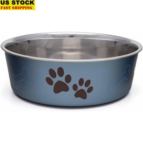 Stainless steel dog bowl - steel, w/